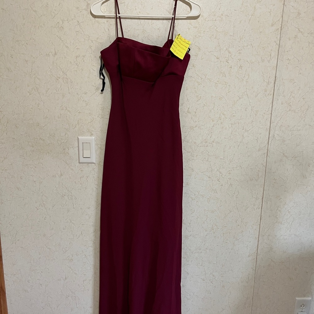 Vintage Afortiori Burgundy Spaghetti Strap Prom or Bridesmaids Dress